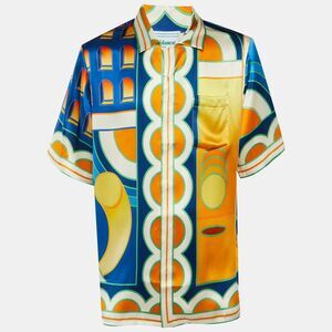 Casablanca Tennis Club Multicolor Printed Cuban Collar Short Sleeve Shirt M